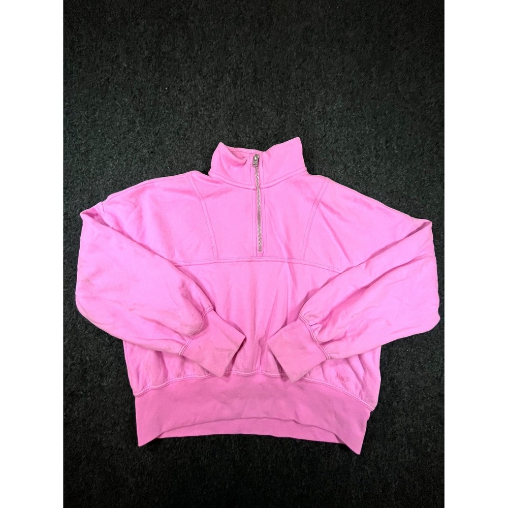 Abercrombie Kids Sweatshirt Girls 11/12 Pink Fleece Lined Quarter Zip Mock Neck